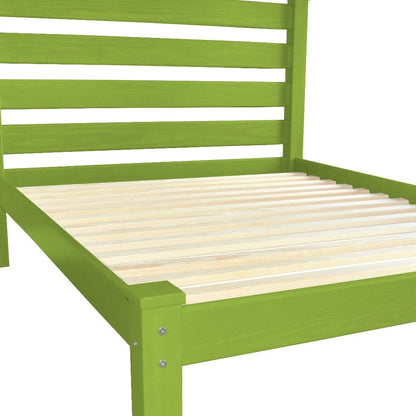 Lime Green Solid Wood Queen Bed Frame