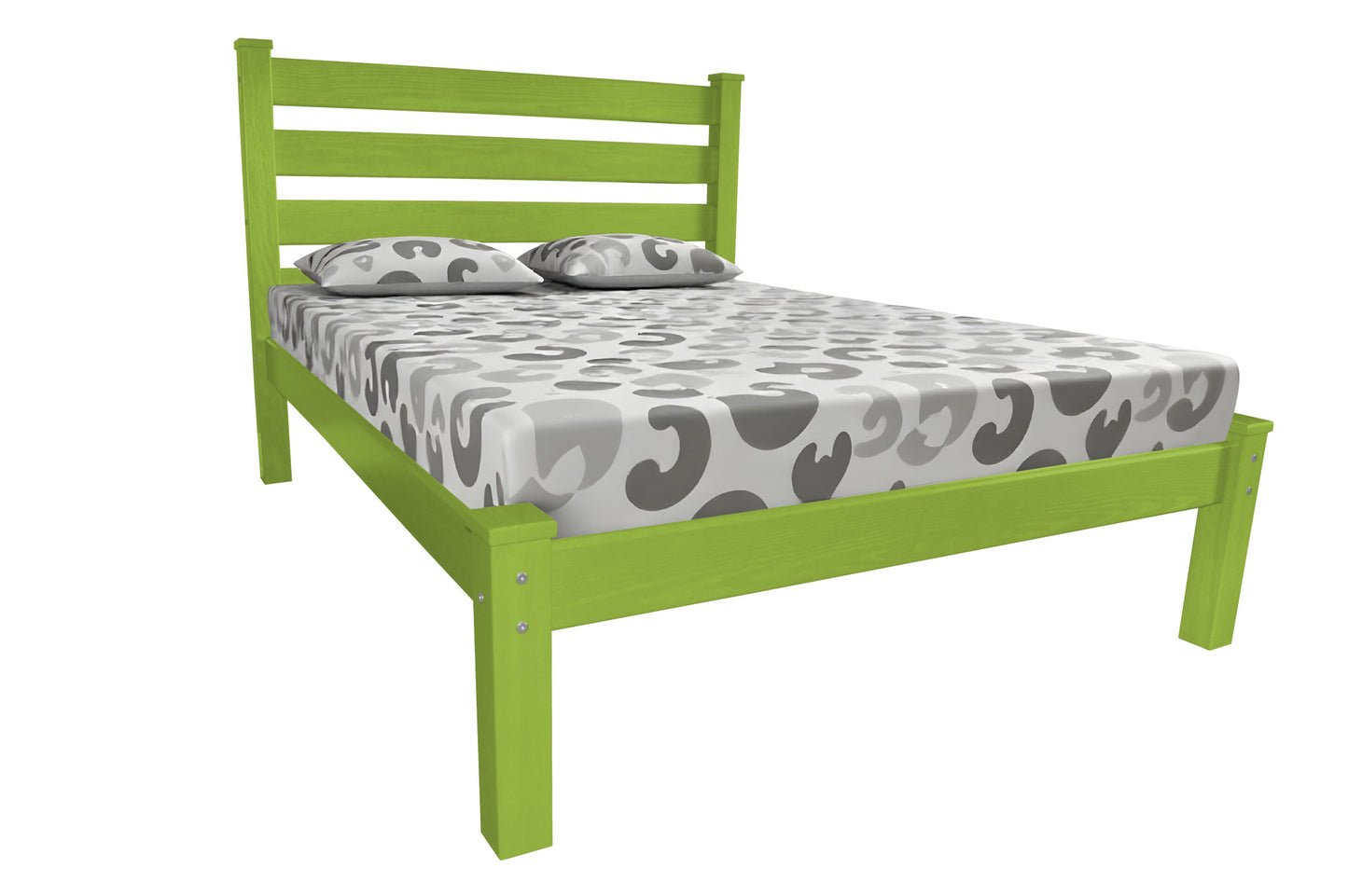 Lime Green Solid Wood Queen Bed Frame
