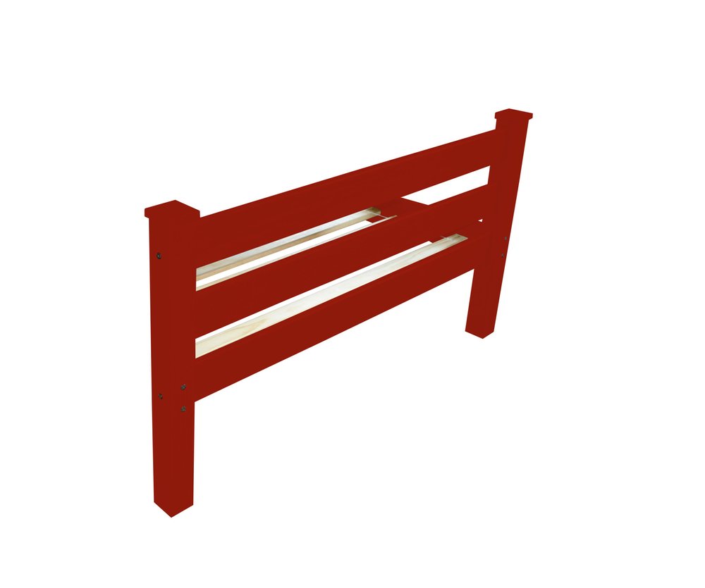 Red Solid Wood Queen Bed Frame