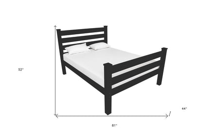 Black Solid Wood Twin Bed Frame