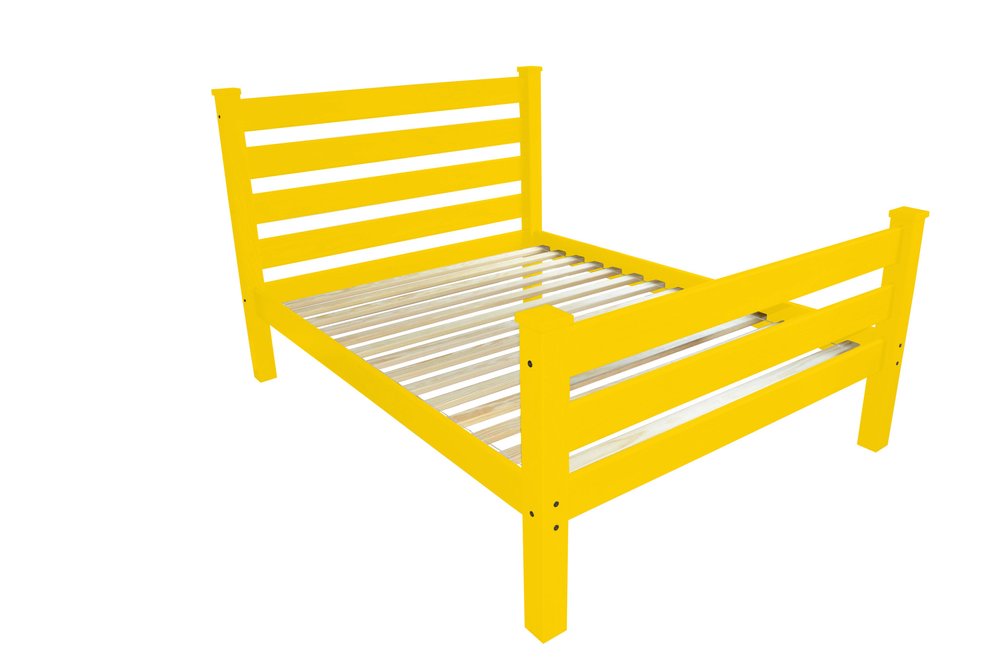 Canary Yellow Solid Wood Twin Bed Frame