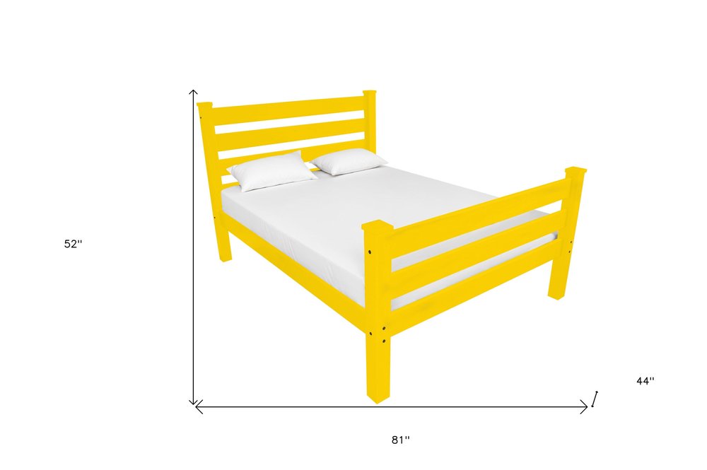 Canary Yellow Solid Wood Twin Bed Frame