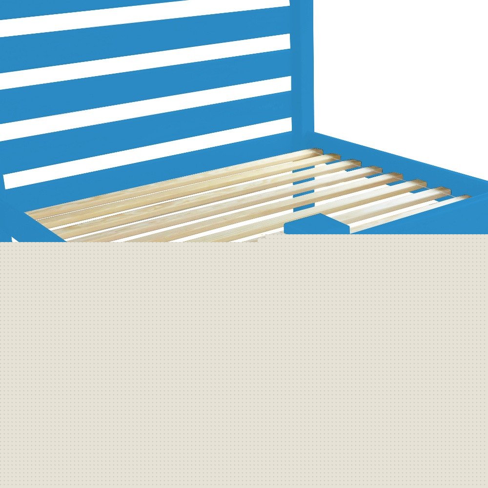 Caribbean Blue Solid Wood Twin Bed Frame