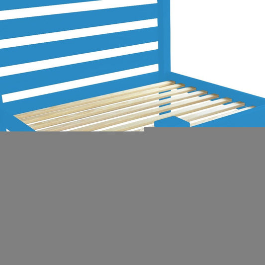 Caribbean Blue Solid Wood Twin Bed Frame