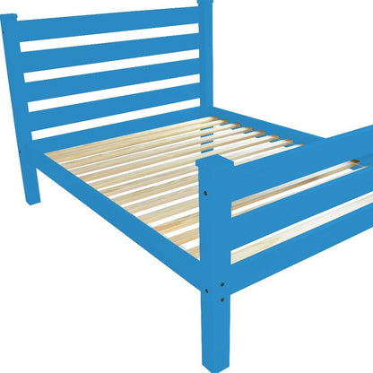 Caribbean Blue Solid Wood Twin Bed Frame