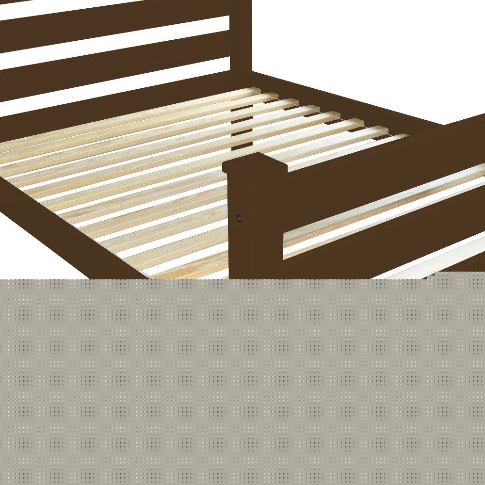 Coffee Solid Wood Twin Bed Frame