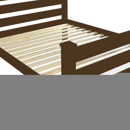 Coffee Solid Wood Twin Bed Frame