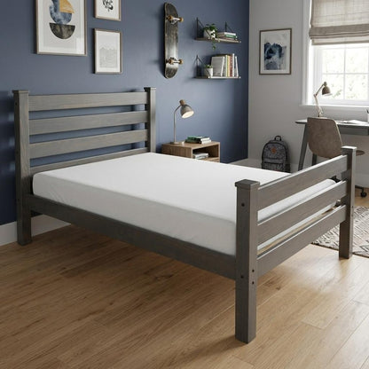 Gray Solid Wood Twin Bed Frame