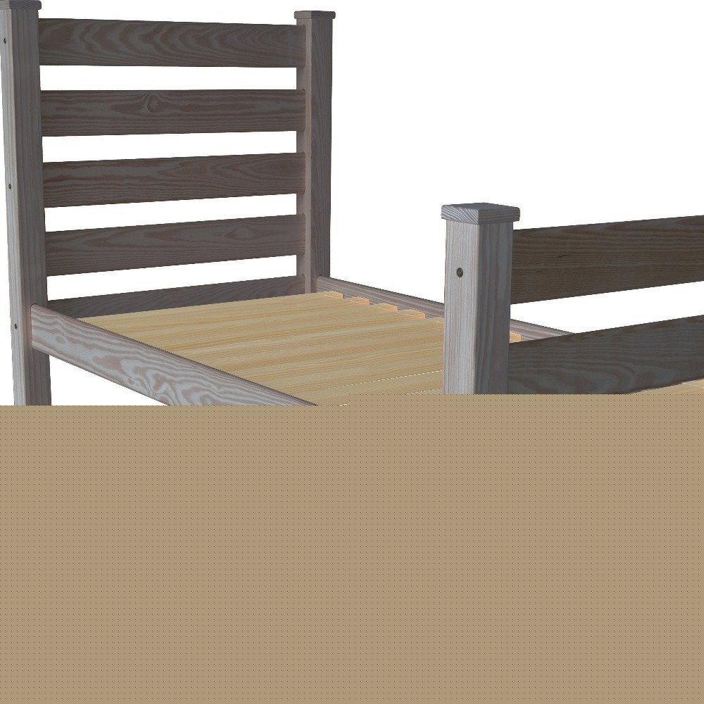 Gray Solid Wood Twin Bed Frame