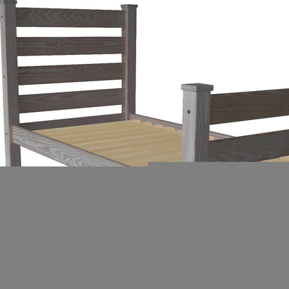 Gray Solid Wood Twin Bed Frame