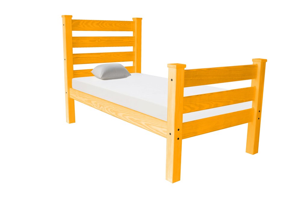 Orange Solid Wood Twin Bed Frame