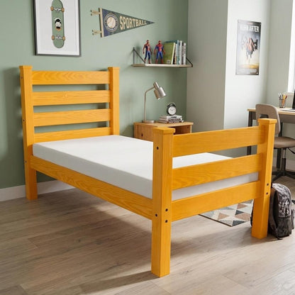 Orange Solid Wood Twin Bed Frame
