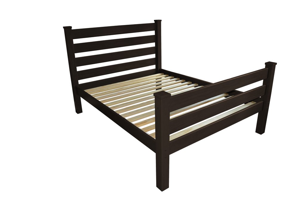 Brown Solid Wood Twin Bed Frame