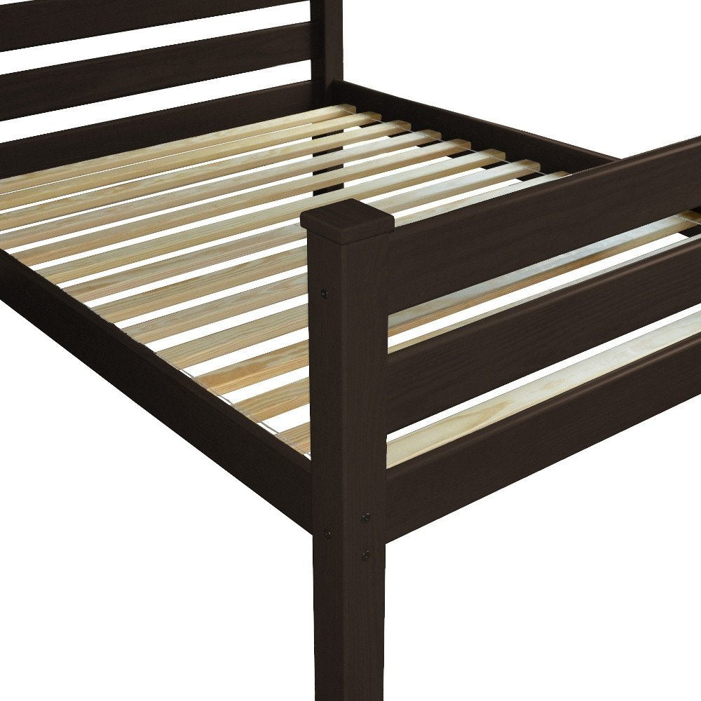 Brown Solid Wood Twin Bed Frame