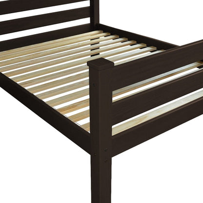 Brown Solid Wood Twin Bed Frame