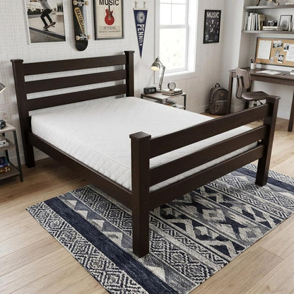 Brown Solid Wood Twin Bed Frame