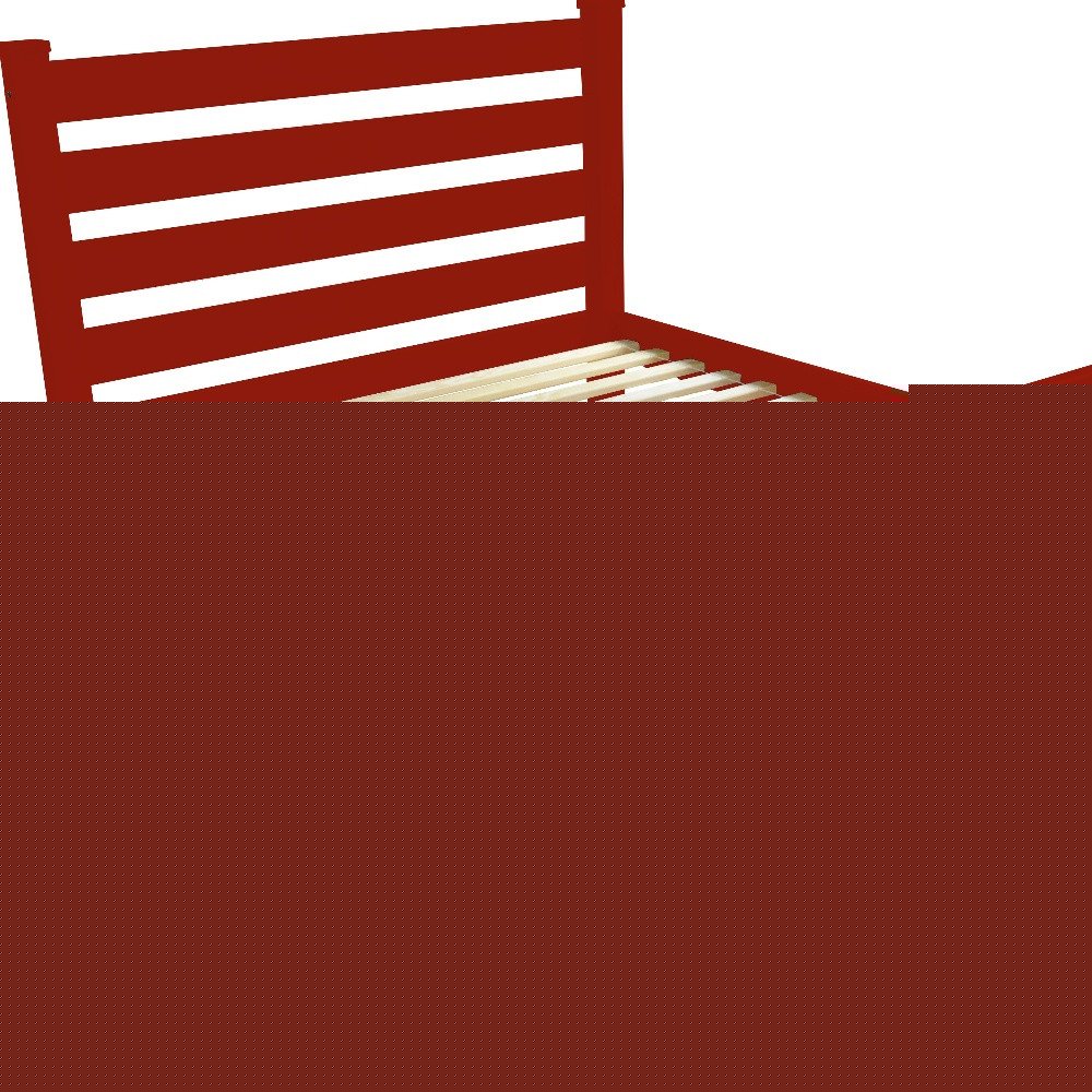 Red Solid Wood Twin Bed Frame
