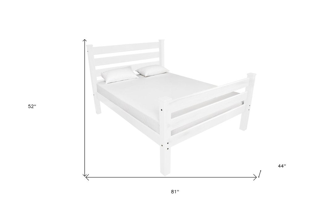 White Solid Wood Twin Bed Frame