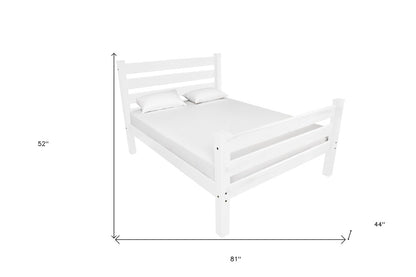 White Solid Wood Twin Bed Frame