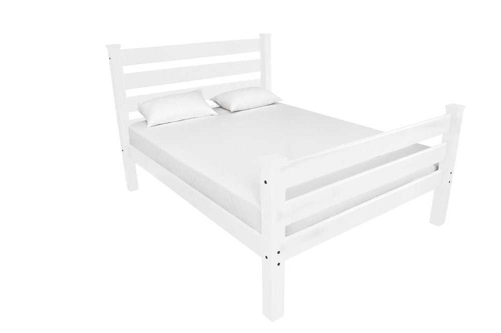 White Solid Wood Twin Bed Frame