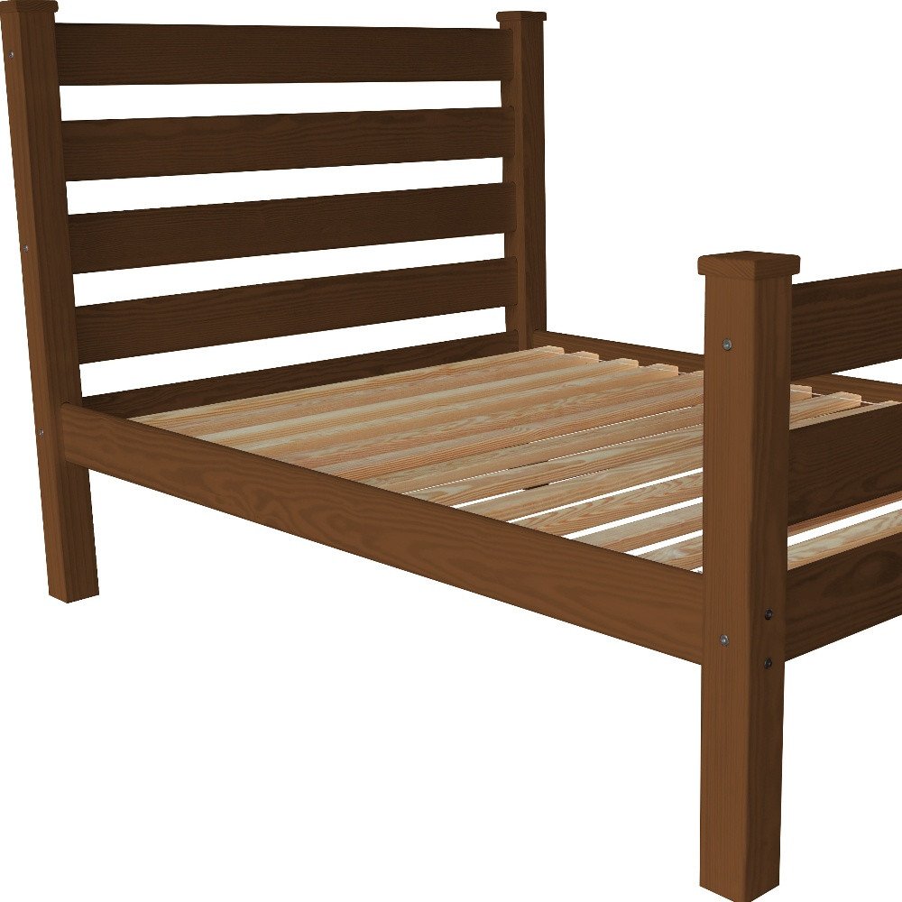 Brown Solid Wood Full Bed Frame