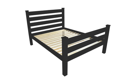 Black Solid Wood Full Bed Frame