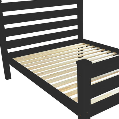 Black Solid Wood Full Bed Frame