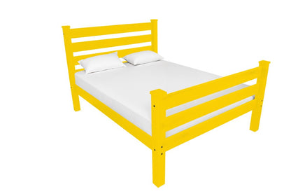 Canary Yellow Solid Wood Full Bed Frame