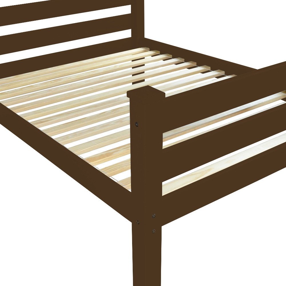 Coffee Solid Wood Full Bed Frame