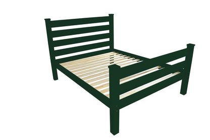 Dark Green Solid Wood Full Bed Frame