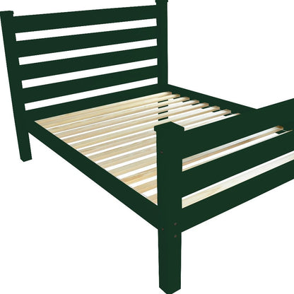 Dark Green Solid Wood Full Bed Frame
