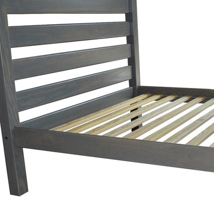 Gray Solid Wood Full Bed Frame