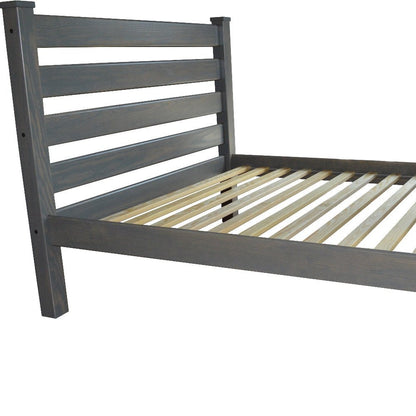 Gray Solid Wood Full Bed Frame