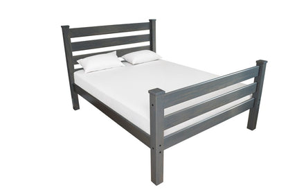 Gray Solid Wood Full Bed Frame