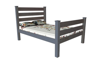 Gray Solid Wood Full Bed Frame