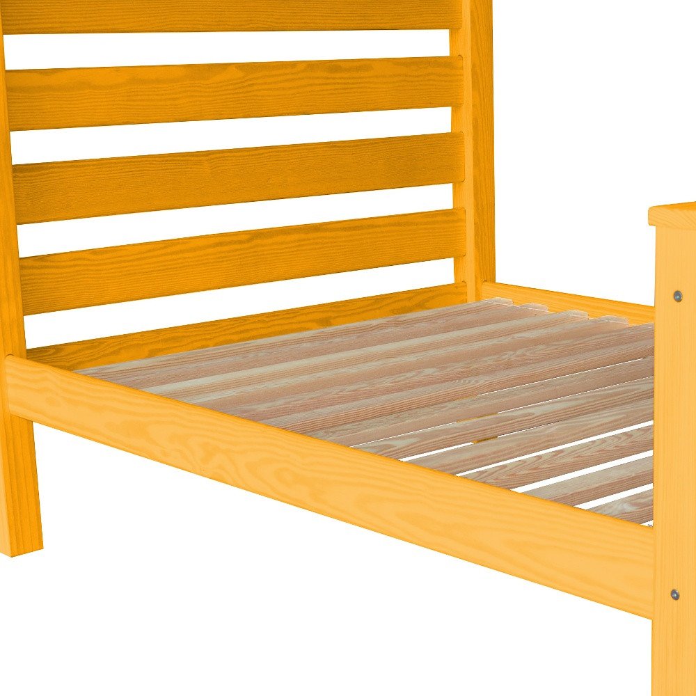 Orange Solid Wood Full Bed Frame