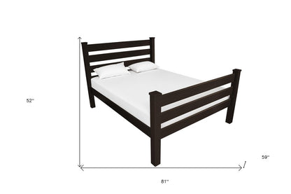 Brown Solid Wood Full Bed Frame