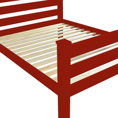 Red Solid Wood Full Bed Frame
