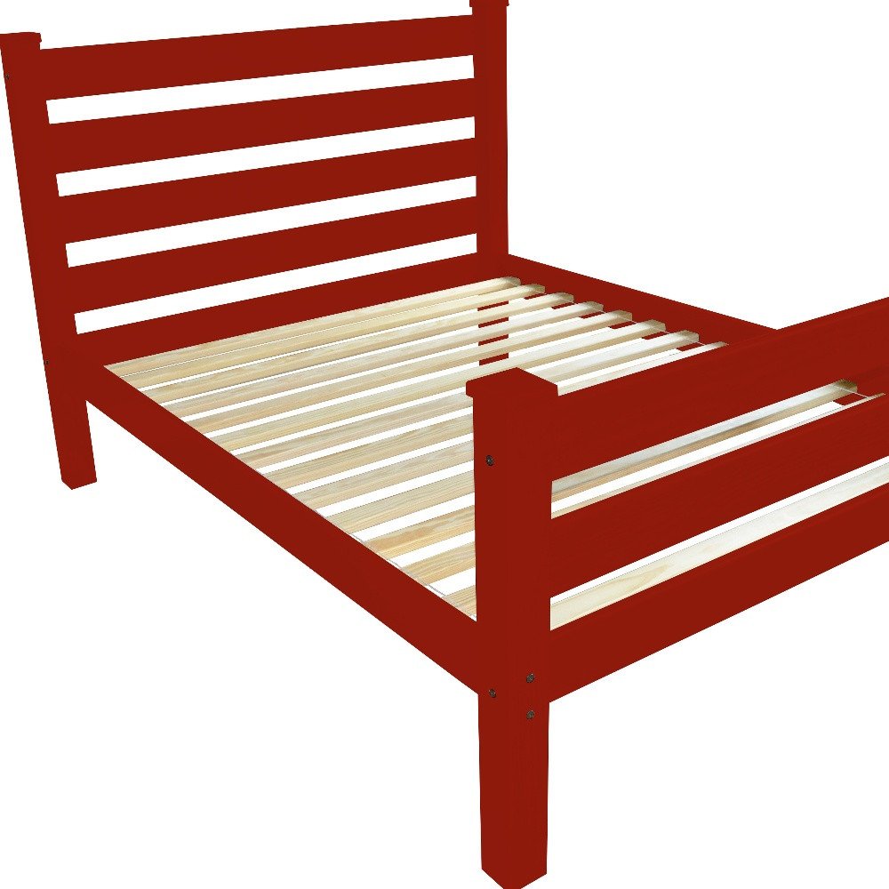 Red Solid Wood Full Bed Frame