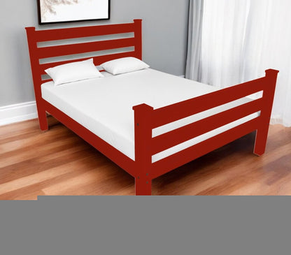 Red Solid Wood Full Bed Frame