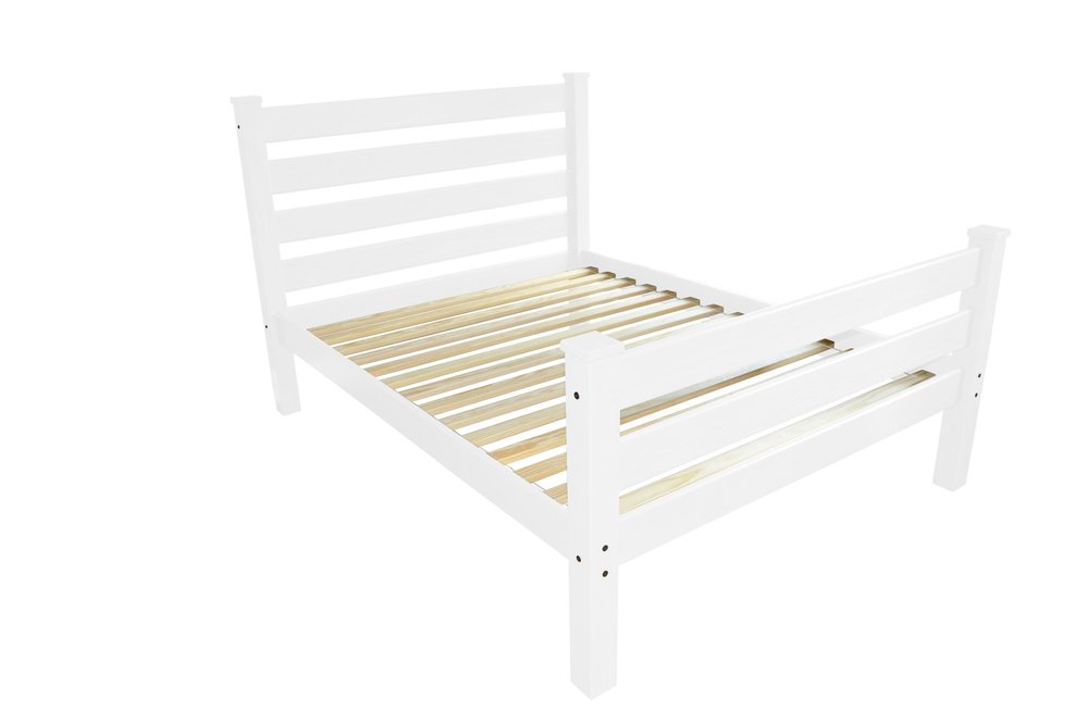 White Solid Wood Full Bed Frame