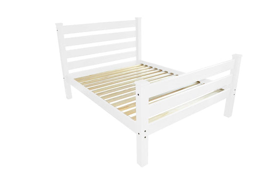 White Solid Wood Full Bed Frame