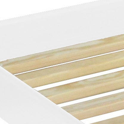 White Solid Wood Full Bed Frame