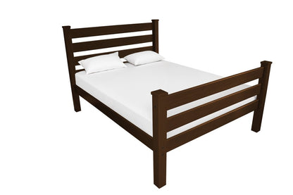 Brown Solid Wood Queen Bed Frame