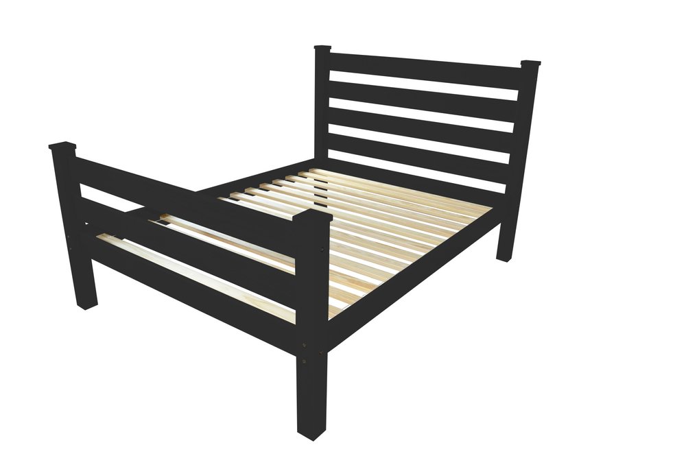 Black Solid Wood Queen Bed Frame