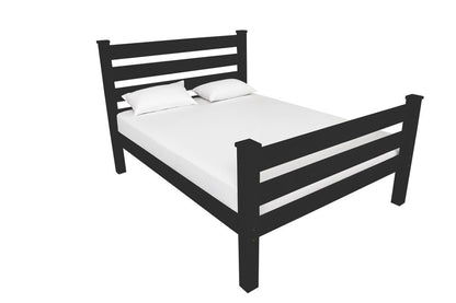 Black Solid Wood Queen Bed Frame