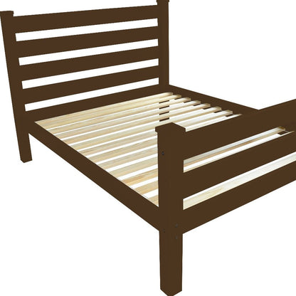 Coffee Solid Wood Queen Bed Frame