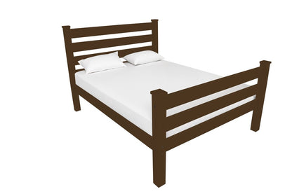 Coffee Solid Wood Queen Bed Frame