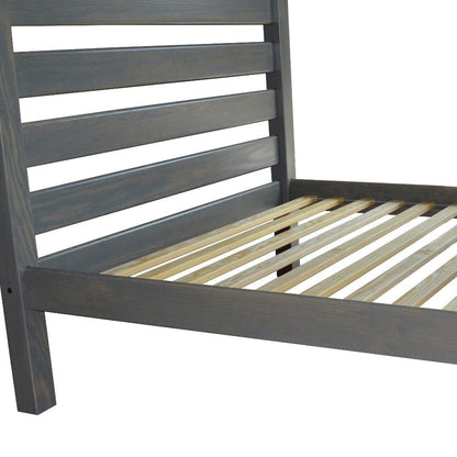 Gray Solid Wood Queen Bed Frame