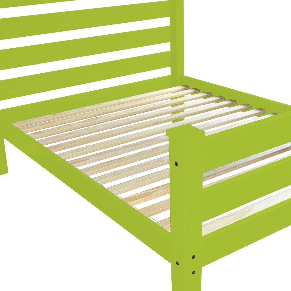 Lime Green Solid Wood Queen Bed Frame